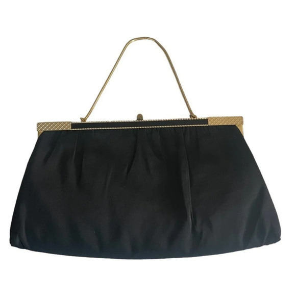 After Five Vintage Black Chiffon Handbag Clutch Attached Coin Bag‎ - Picture 1 of 13